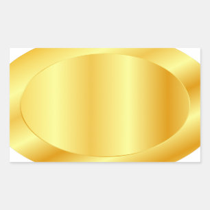 Aangepaste, metalen look Faux Gold Blank Sjabloon Rechthoekige Sticker