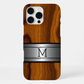Aangepaste metalen moderne trendy houtnerfpatroon iPhone hoesje (Achterkant)