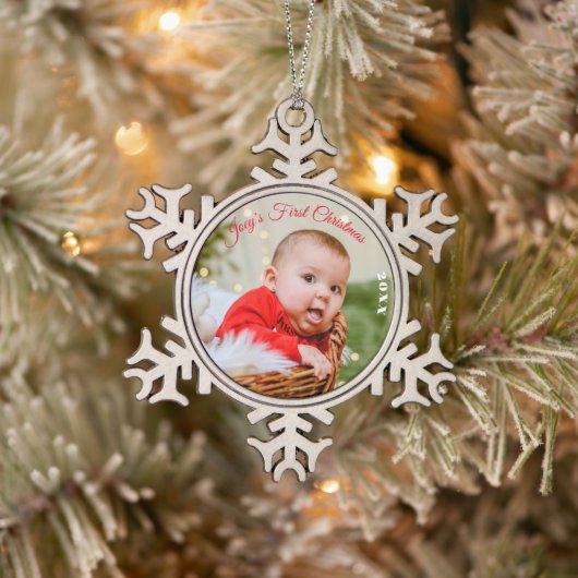 Aangepaste metalen Ornament, gepersonaliseerde eer Tin Sneeuwvlok Ornament (Boom)
