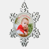 Aangepaste metalen Ornament, gepersonaliseerde eer Tin Sneeuwvlok Ornament (Rechts)