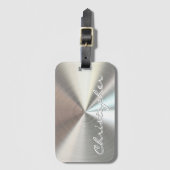 Aangepaste metalen radiale look - Chroom Bagagelabel (Voorkant (verticaal))