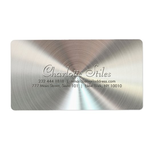 Aangepaste metalen radiale look - Chroom Etiket (Voorkant)