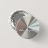 Aangepaste metalen radiale look - Chroom Ronde Button 3,2 Cm (Voorkant /achterkant)