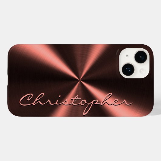 Aangepaste metalen radiale look - koper Case-Mate iPhone case (Achterkant (horizontaal))