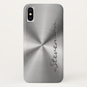 Aangepaste metalen radiale, roestvrije stalen look Case-Mate iPhone case (Achterkant)