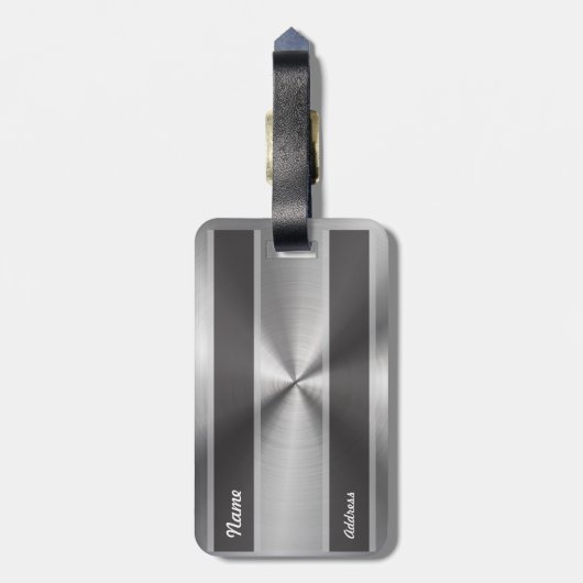 Aangepaste metalen radiale textuur bagagelabel (Achterkant verticaal)