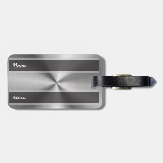 Aangepaste metalen radiale textuur bagagelabel (Achterkant horizontaal)