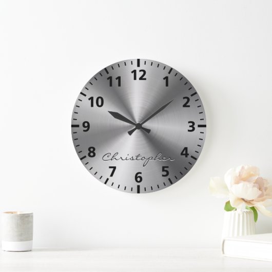 Aangepaste metalen radiale textuur grote klok (Huis)