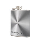 Aangepaste metalen radiale textuur heupfles (Links)