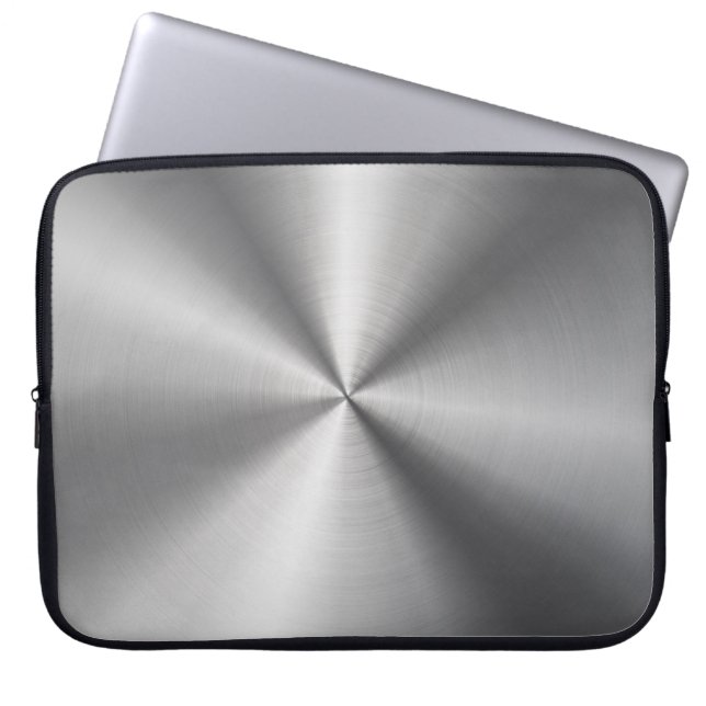 Aangepaste metalen radiale textuur laptop sleeve (Voorkant)