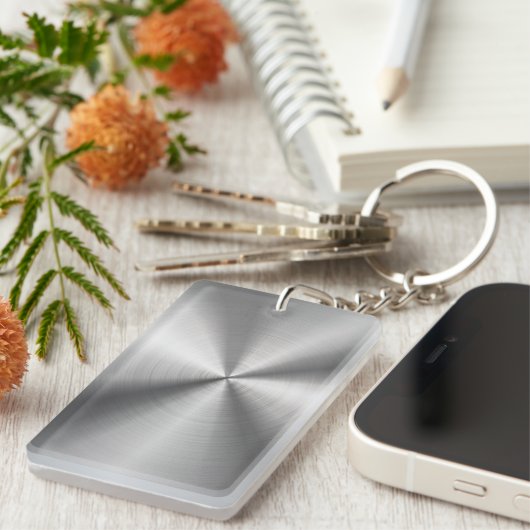 Aangepaste metalen radiale textuur sleutelhanger (Voorkant Rechts)