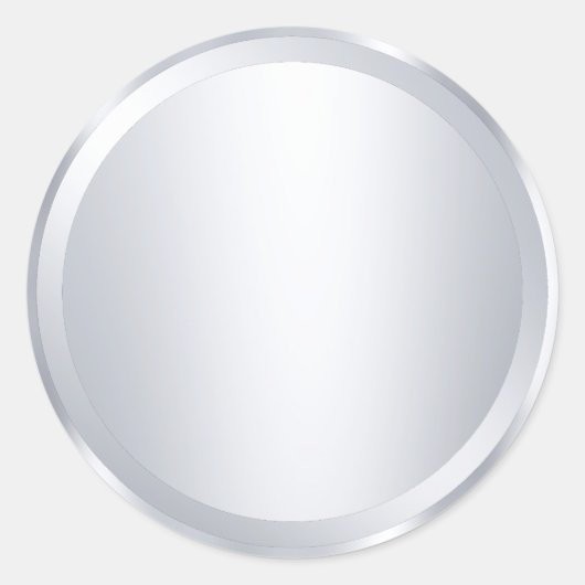 Aangepaste metalen zilver Blanco Sjabloon Ronde Sticker (Voorkant)