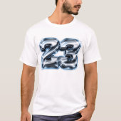 Aangepaste Metallic Blauwe 3D-Folieballon Nummer 2 T-shirt (Voorkant)
