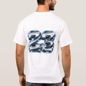 Aangepaste Metallic Blauwe 3D-Folieballon Nummer 2 T-shirt (Achterkant)