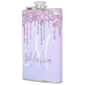 Aangepaste Metallic Paarse Drip Lavender Pour Heupfles (Links)