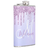 Aangepaste Metallic Paarse Drip Lavender Pour Heupfles (Rechts)