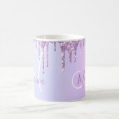Aangepaste Metallic Paarse Drip Lavender Pour Koffiemok (Center)
