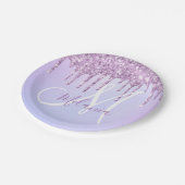 Aangepaste Metallic Paarse Drip Lavender Pour Papieren Bordje (Gekanteld)