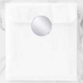 Aangepaste Metallic Zilver Blanke Moderne Sjabloon Ronde Sticker (Tas)