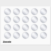 Aangepaste Metallic Zilveren Blanco Moderne Sjablo Ronde Sticker (Vel)