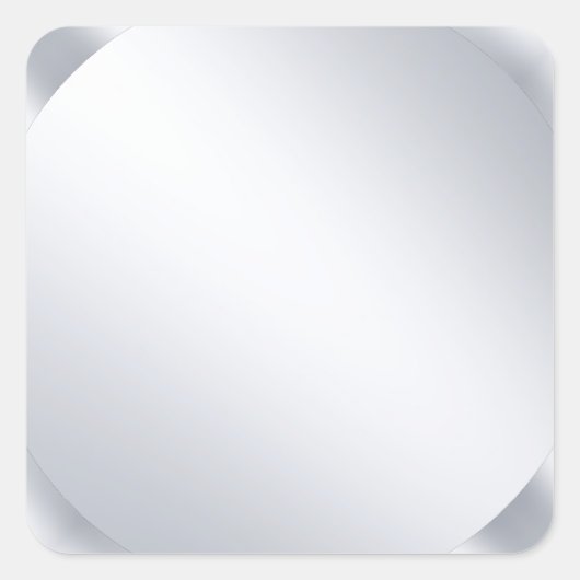 Aangepaste Metallic Zilveren Look Lege Moderne Sja Vierkante Sticker (Voorkant)