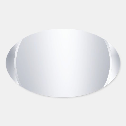 Aangepaste Metallic Zilveren Uiterlijk Lege Modern Ovale Sticker (Voorkant)