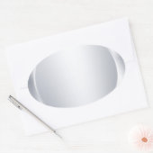 Aangepaste Metallic Zilveren Uiterlijk Lege Modern Ovale Sticker (Envelop)