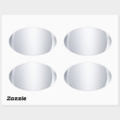 Aangepaste Metallic Zilveren Uiterlijk Lege Modern Ovale Sticker (Vel)