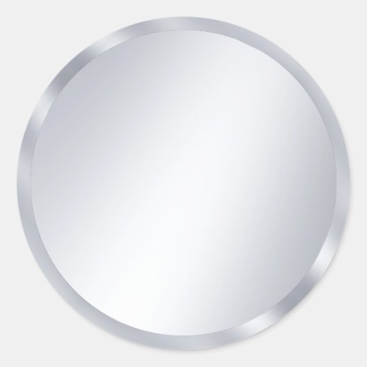 Aangepaste Metallic Zilveren Uitzicht Lege Templat Ronde Sticker (Voorkant)