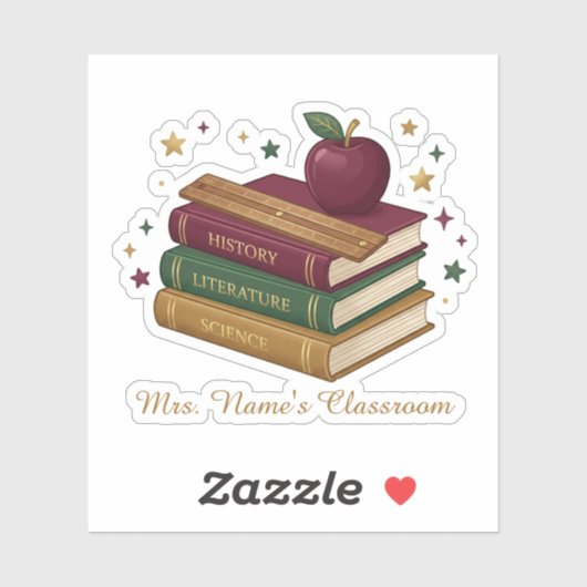 Aangepaste Mevrouw Naam Docent Klaslokaal Eigendom Sticker (Vel)