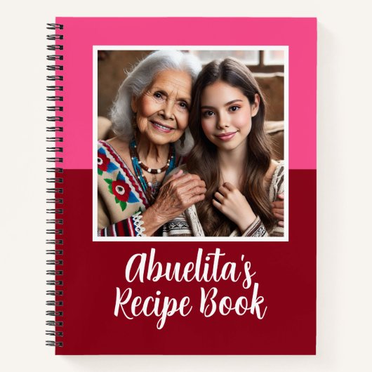 Aangepaste Mexicaanse Abuelita Familie Foto Recept Notitieboek (Voorkant)