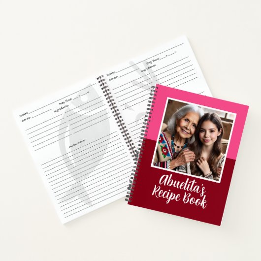 Aangepaste Mexicaanse Abuelita Familie Foto Recept Notitieboek (Binnen)
