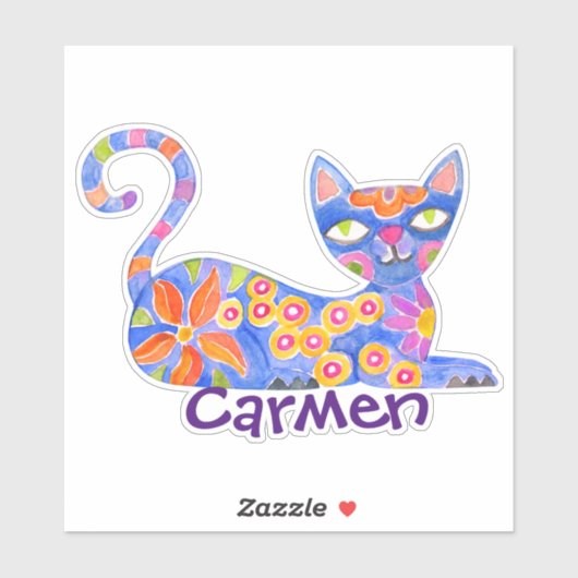 Aangepaste Mexicaanse Alebrije Vinyl sticker - Cat (Vel)