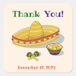 Aangepaste Mexicaanse Fiesta Afscheid Feestje voor Vierkante Sticker