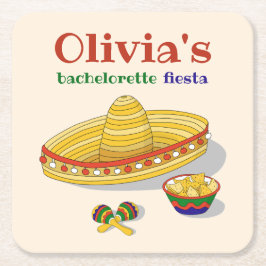 Aangepaste Mexicaanse Fiesta Bachelorette-feest Kartonnen Onderzetters
