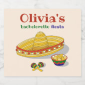 Aangepaste Mexicaanse Fiesta Bachelorette Party Te Likeurfles Etiket (Enkel label)
