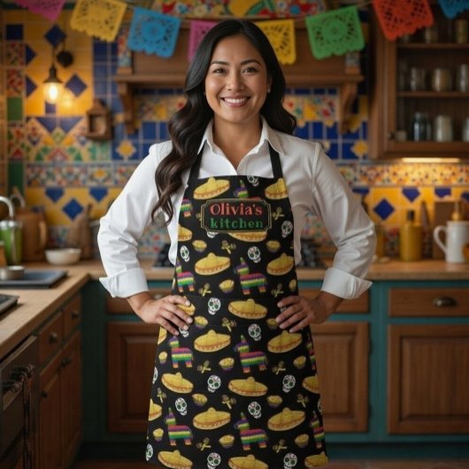 Aangepaste Mexicaanse Fiesta & Día de Muertos Scho Schort