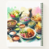 Aangepaste Mexicaanse Food Waterverf Receptenboek Notitieboek (Achterkant)