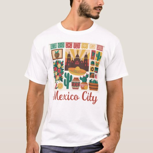 Aangepaste Mexicaanse Reis Collage T-shirt (Voorkant)