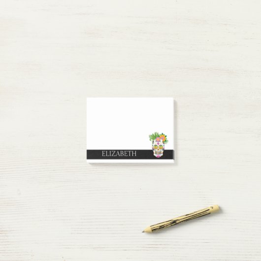 Aangepaste Mexicaanse Suikerschedel Halloween Po Post-it® Notes (Op bureau)
