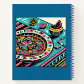 Aangepaste Mexicaanse Tafel Pop Art Blue Receptenb Notitieboek (Achterkant)