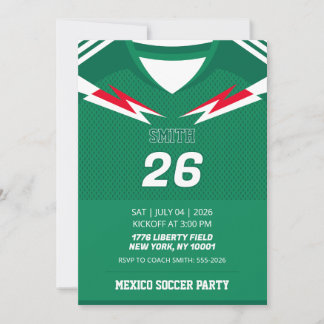 Aangepaste Mexicaanse voetbalshirt verjaardagsuitn Kaart
