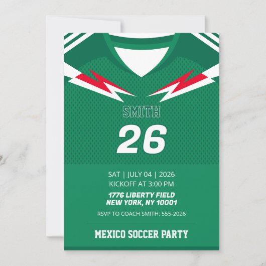 Aangepaste Mexicaanse voetbalshirt verjaardagsuitn Kaart (Voorkant)