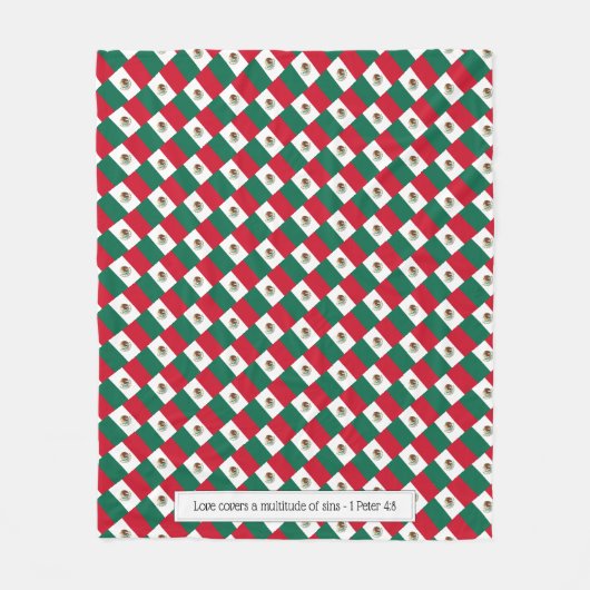 Aangepaste MEXICO-VLAG Fleece Deken (Voorkant)