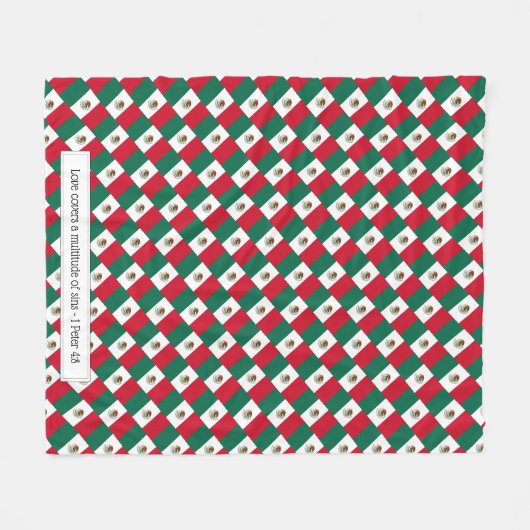 Aangepaste MEXICO-VLAG Fleece Deken (Voorkant (Horizontaal))