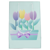 Aangepaste MGB voor Cute Happy Easter Tulips Medium Cadeauzakje (Achterkant)