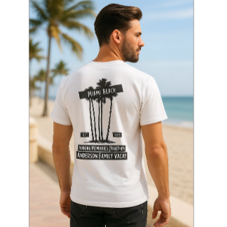 Aangepaste Miami Beach Familie Vakantie Palm Tree T-shirt