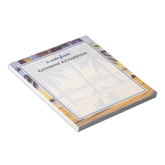 Aangepaste Miami Beach Florida Waterverf Art Notitieblok (Schuin)