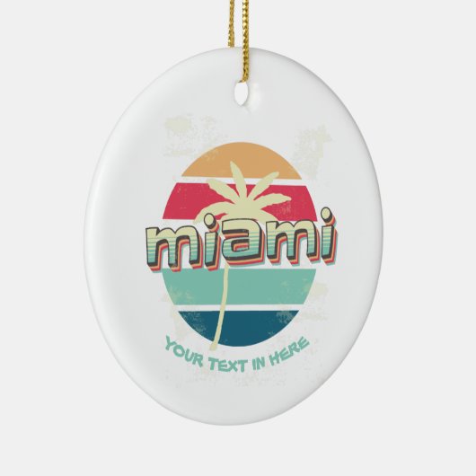 Aangepaste miami je tekst hier keramisch ornament (Rechts)