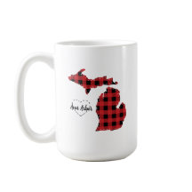 Aangepaste Michigan Home State Buffel Plaid Kerstm